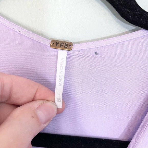 Young Fabulous & Broke Purple Surplice Kimono Twisted Hi Low Siren Dress XS NWT - Picture 10 of 15